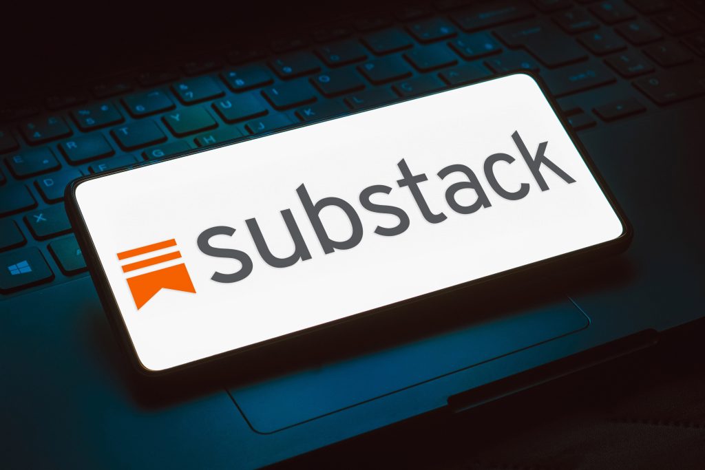 substack logo across a keyboard.